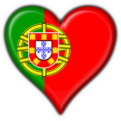 Obraz premium bottone cuore portoghese - portugal heart flag