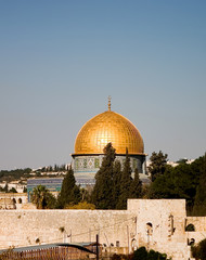 golden dome of the mosque in jerusalem
