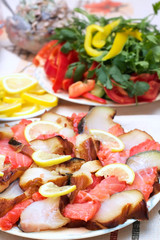 fish allsorts from sturgeon and salmons