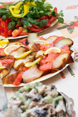 fish allsorts from sturgeon and salmons