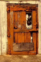 old orange door