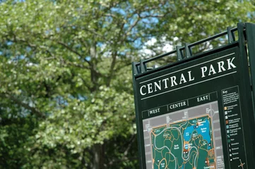 Foto op Plexiglas Central Park central park sign map new york in summer