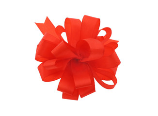 red bow on pure white background
