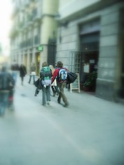 student lovers backpacking in barcelona