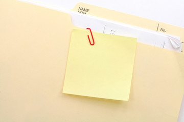 notepaper and file folder
