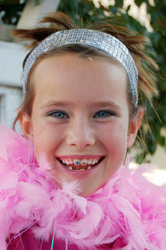 Girl With Pink Boa