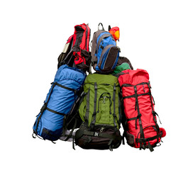 pile of backpacks