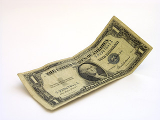 old one dollar isolated