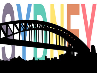 rainbow flag sydney illustration
