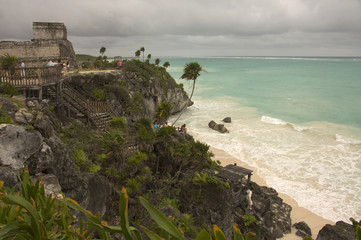 beach and ruins in Tulum, Mexico