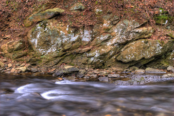 stream and rocks in winter