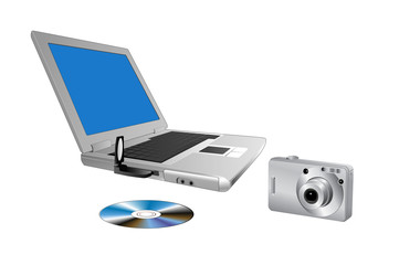 laptop with camera and cd