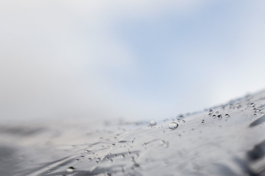 rain on an umbrella and sky