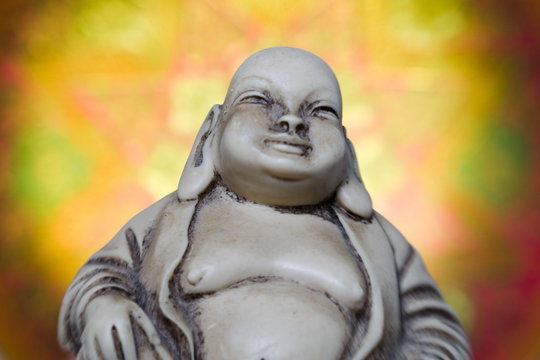 bhudda with glowing eastern pattern background
