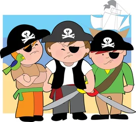 Papier Peint photo Lavable Pirates enfants pirates des caraïbes