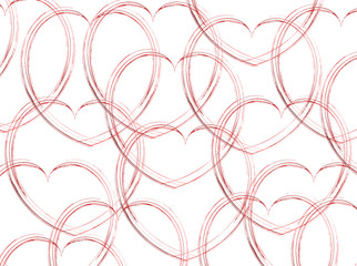 sketched hearts on white