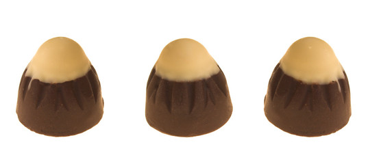 three chocolates in line