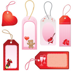 romantic love themed gift tags