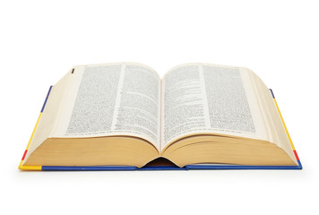 big dictionary isolated on the white background