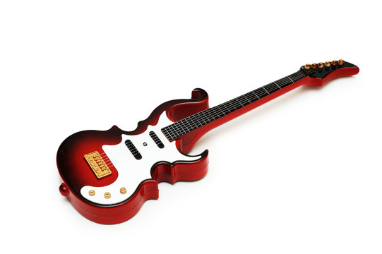 rock guitar isolated on the white background