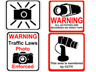 camera and cctv signs