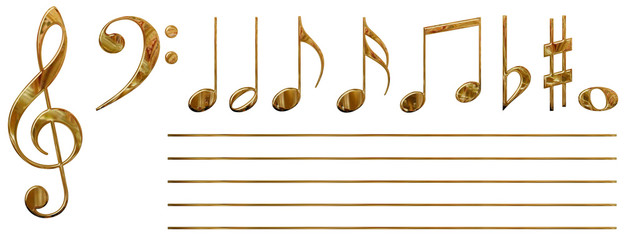 Fototapeta premium musical notes (gold)