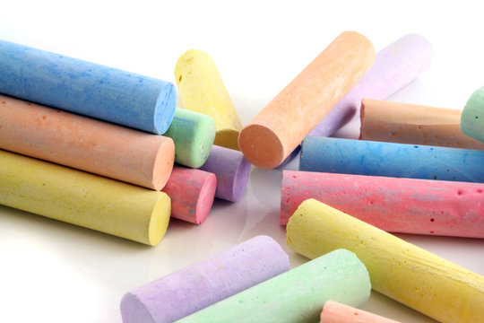 loads of colored chalks
