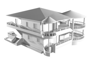 white isolated house