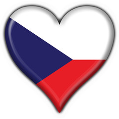 Fototapeta premium bottone cuore ceco - czech heart flag