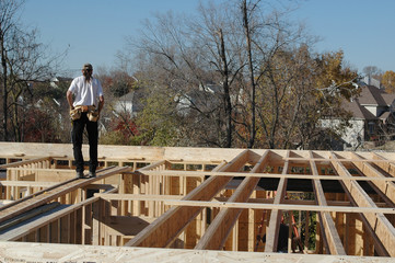 Obraz na płótnie Canvas construction builder on site