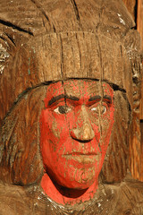 Fototapeta na wymiar wooden red indian sign