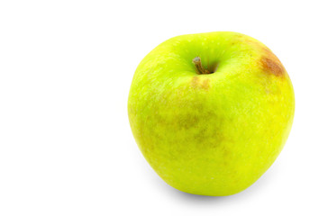 green apple on white