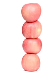 four pink apples