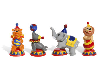 colorful circus toys