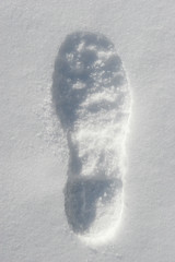 footprint on snow