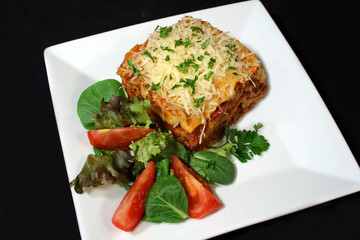 lasagna and salad 1