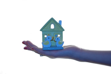 hand holding house