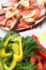 fish allsorts from sturgeon and salmons