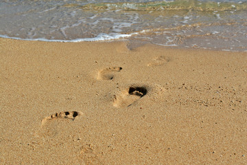 footprints on sand