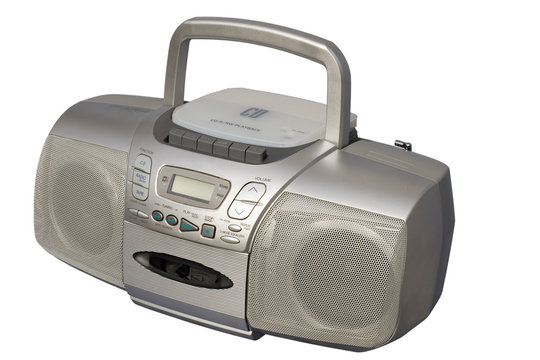 silver boom box