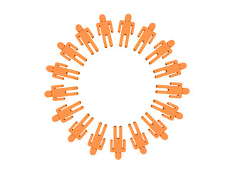 logotype orange 3d team of people