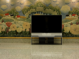 big plasma tv with empty space to  write