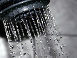 water drops from a shower