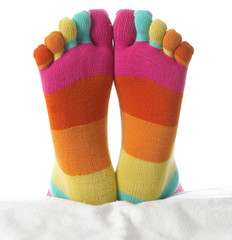 two feet in stockings