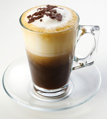 coffee with cream and chocolate chips