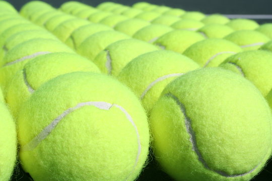 rows of tennis balls