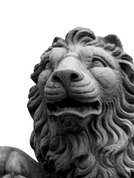 isolated lion sculpture