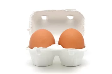 Keuken spatwand met foto two eggs in carton © Norman Chan