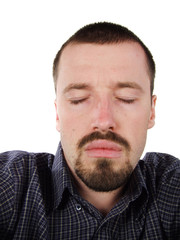 Fototapeta premium young adult with closed eyes