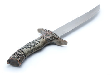 dagger made of silver isolated on white